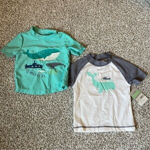 Toddler Boy Short Sleeve Swim Rash Guards - Size 12-18 Months